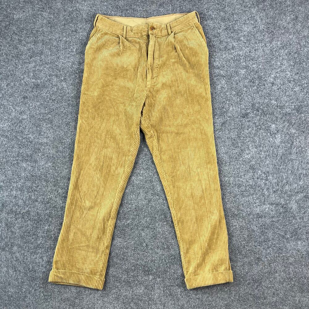 BCI Mens Corduroy Pants‎ 30x28 Tan Brown Pleated Straight Leg Vintage Casual